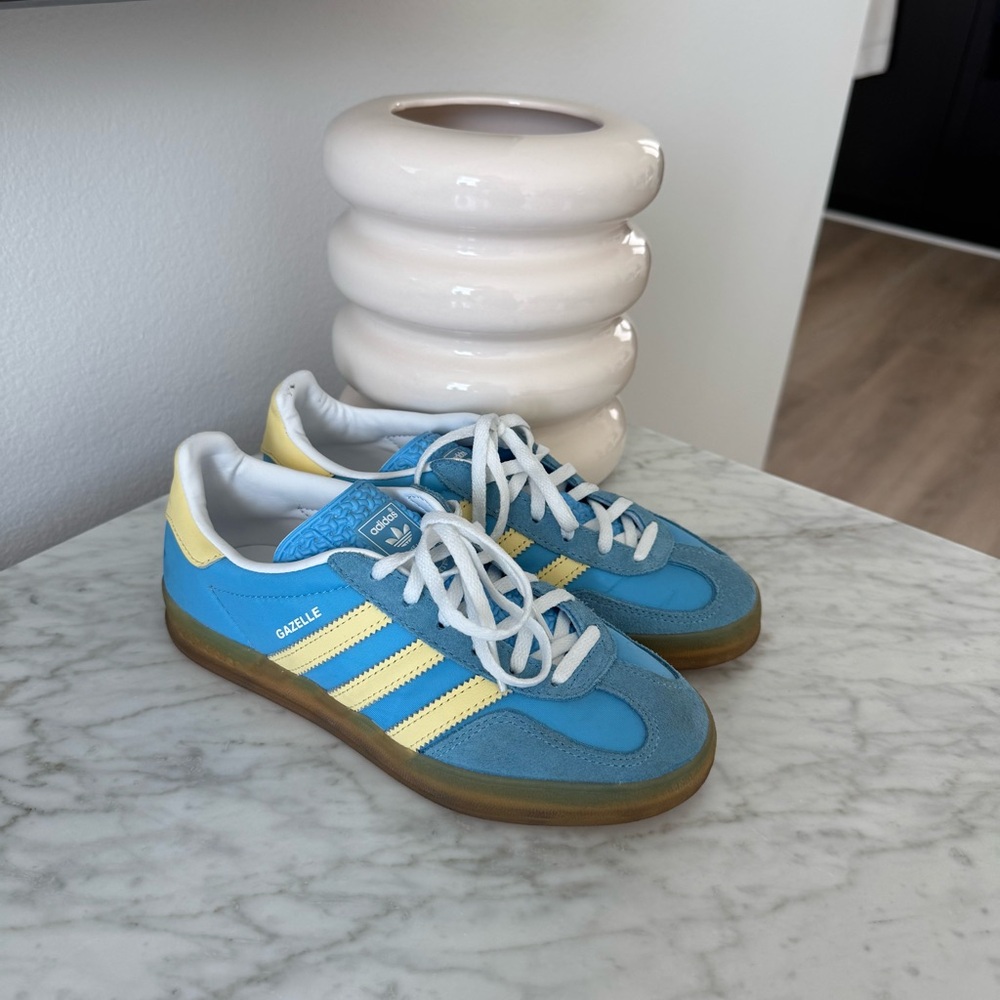 Adidas Gazelle Blue and Yellow Sneakers